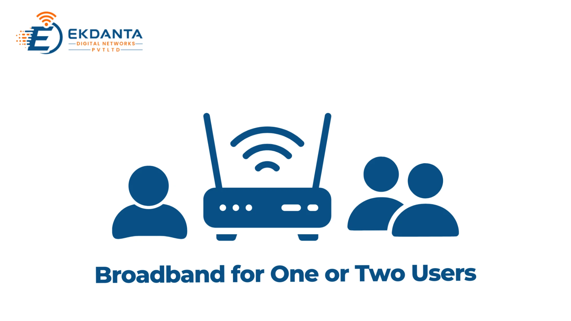 Broadband for one or two users plan graphic for home Wi-Fi setups in Borivali East by Ekdanta Digital Networks. 