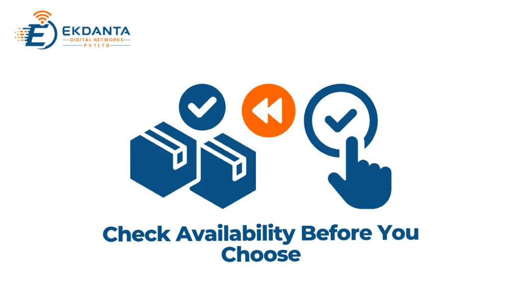 Broadband internet availability check graphic for selecting fiber Wi-Fi plans in Borivali East by Ekdanta Digital Networks. 