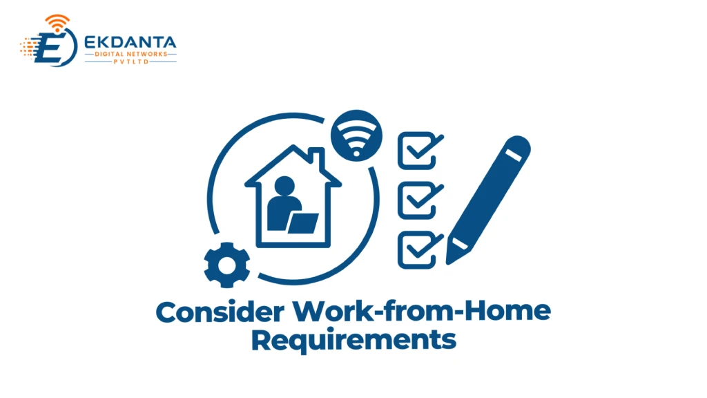 Work-from-home broadband checklist graphic for Wi-Fi connection in Borivali East by Ekdanta Digital Networks. 
