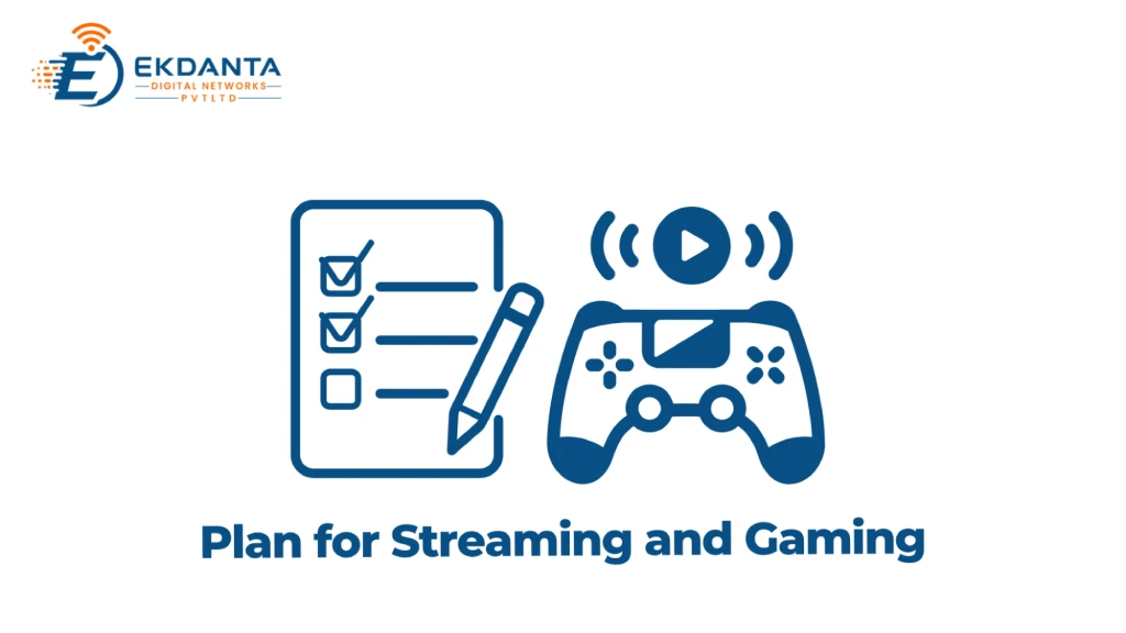 High-speed gaming and streaming broadband plan selection graphic for Borivali East by Ekdanta Digital Networks. 