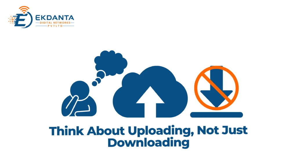 Symmetrical upload and download speed graphic for fiber internet connections in Borivali East by Ekdanta Digital Networks. 